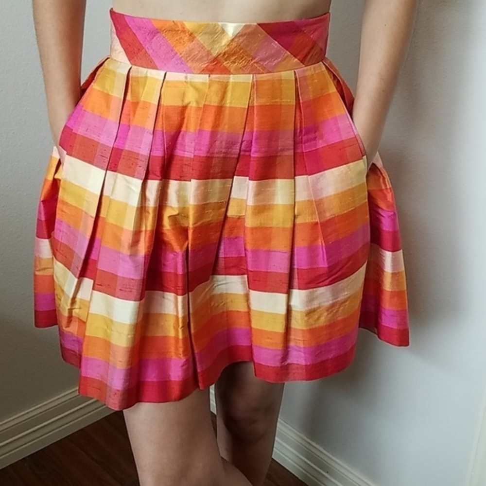 Vintage Wisdom Madness Folly Striped Silk Skort